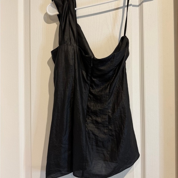 BCBGMaxAzria Black One-Shoulder Top - Picture 5 of 6